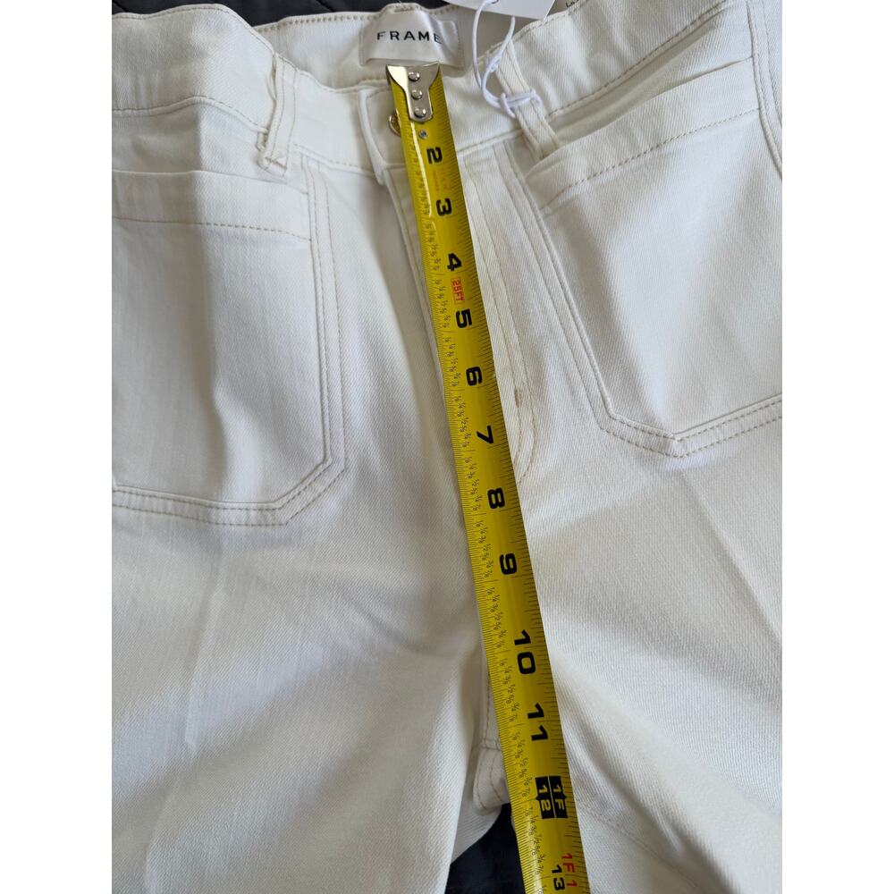New $298 Frame Le Slim Palazzo Modernist Pocket Jeans Size 29 White Wide Leg - Picture 7 of 8